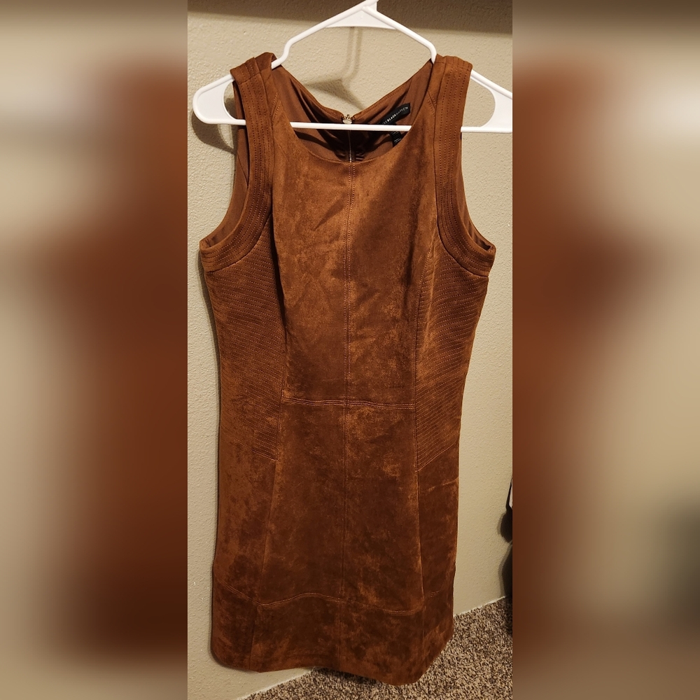 Brown Suede Sleeveless Dress